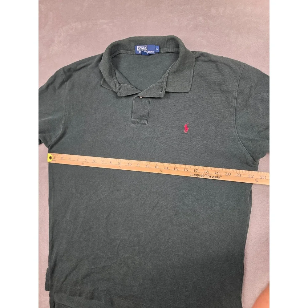 Vintage Polo Ralph Lauren Polo Shirt Mens L Green Short Sleeve Pony Pique USA